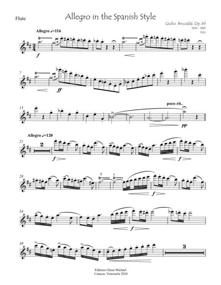 Allegro In The Spanish Style For Flute Piano Page 2