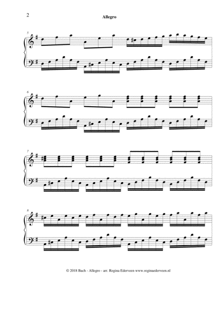 Allegro Js Bach Lever Harp Solo Page 2