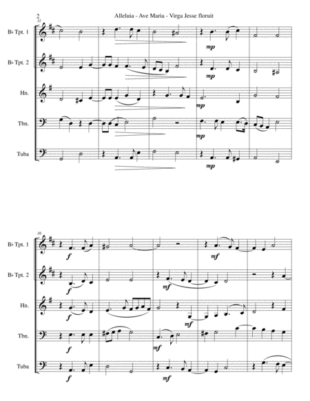 Alleluia Ave Maria Virga Jesse Floruit Arranged For Brass Quintet Page 2