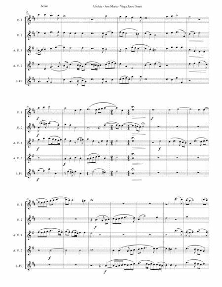 Alleluia Ave Maria Virga Jesse Floruit Arranged For Flute Quintet Page 2