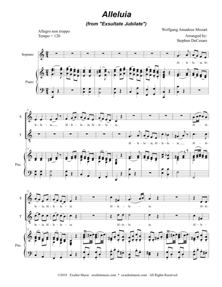 Alleluia From Exsultate Jubilate Duet For Soprano Tenor Solo Page 2