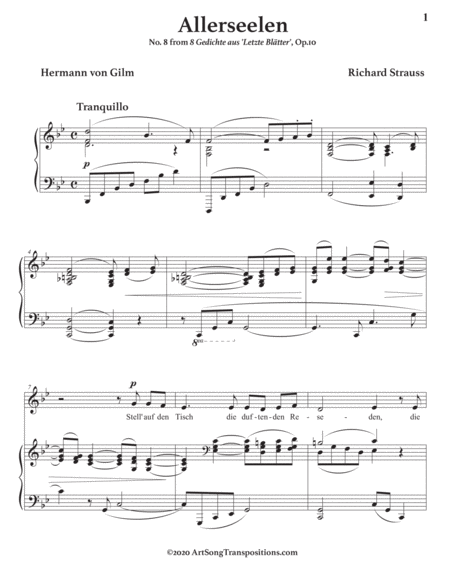 Allerseelen Op 10 No 8 Transposed To B Flat Major Page 2