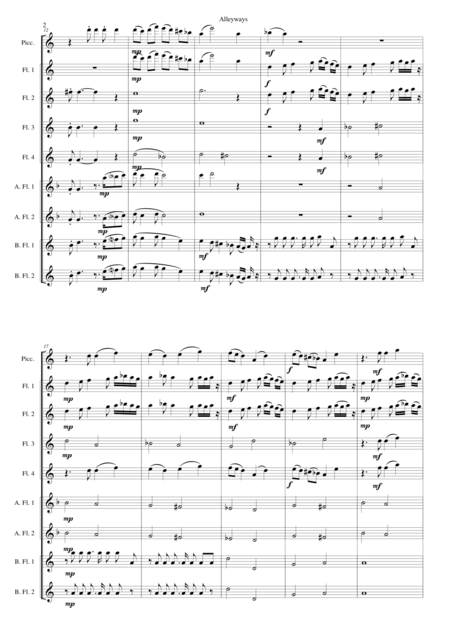 Alleyways For Flute Choir Page 2