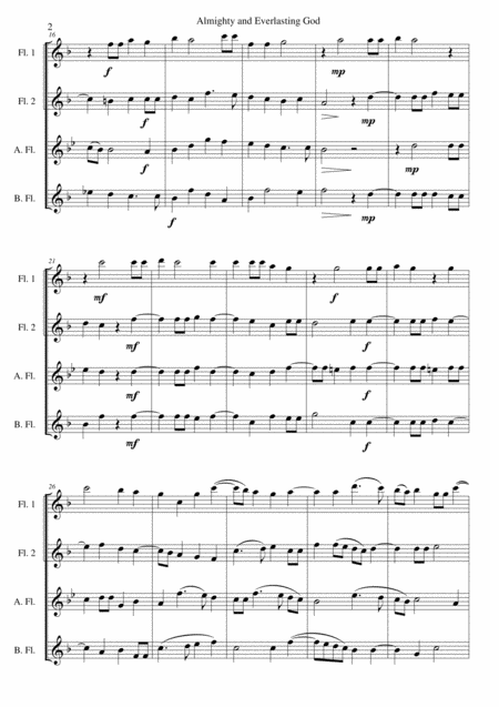 Almighty And Everlasting God For Flute Quartet Page 2