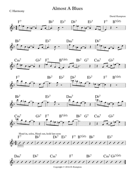 Almost A Blues Jazz Combo Page 2