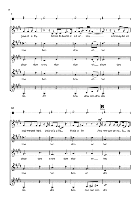 Almost Is Never Enough Sssaa A Cappella Page 2