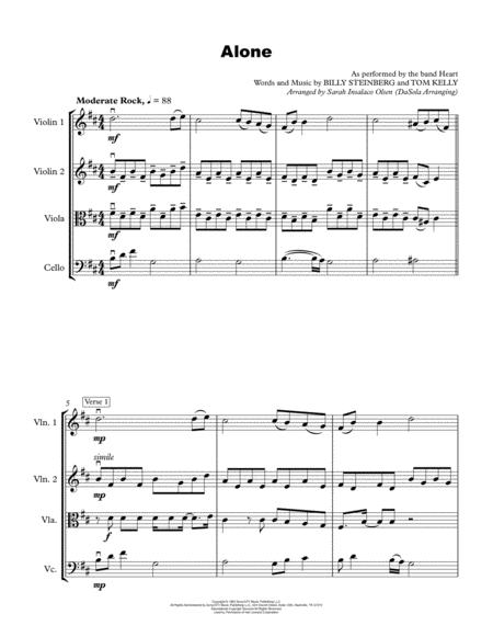 Alone By Heart String Quartet Arranged By Dasola Page 2