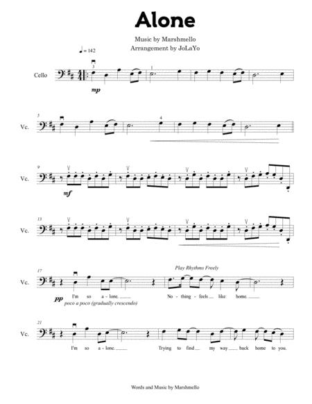 Alone By Marshmello Cello Solo Page 2