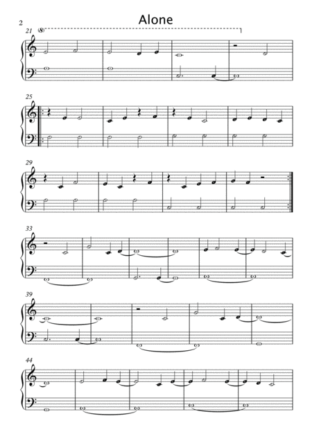 Alone By Marshmello Easy Piano With Note Names Page 2