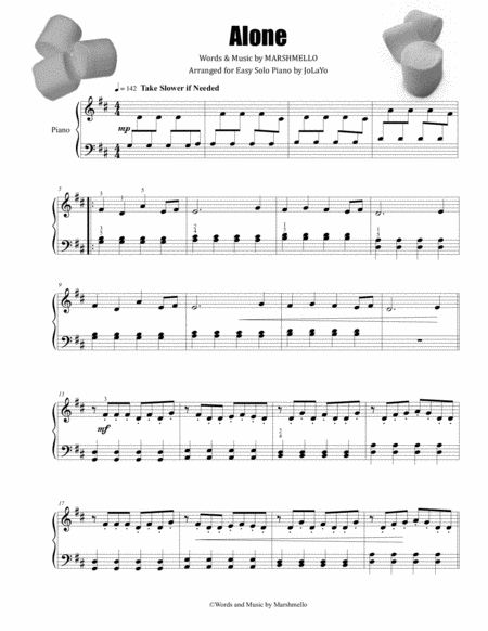 Alone Easy Piano Page 2