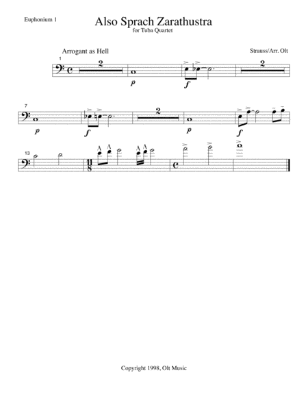 Also Sprach Zarathustra For Tuba Quartet Page 2