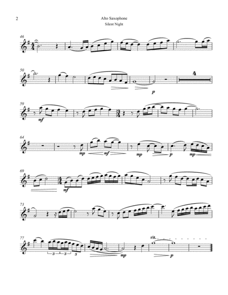 Alto Sax Silent Night Page 2