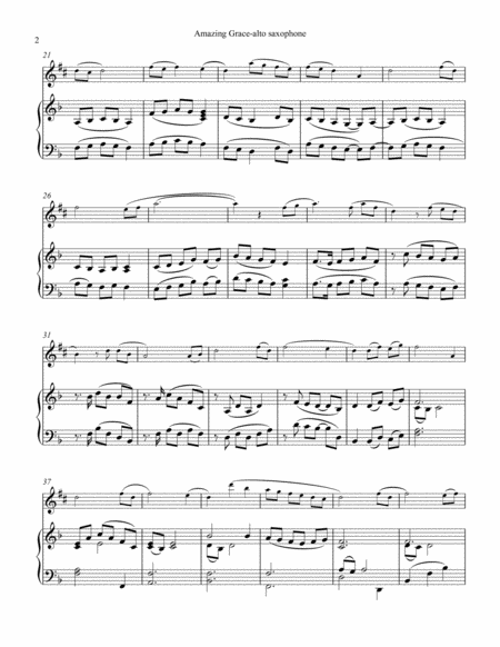 Alto Sax Solo Theme And Variations On Amazing Grace Page 2