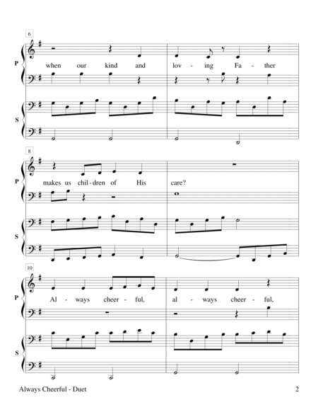 Always Cheerful Easy Piano Duet 1 Piano 4 Hands Page 2