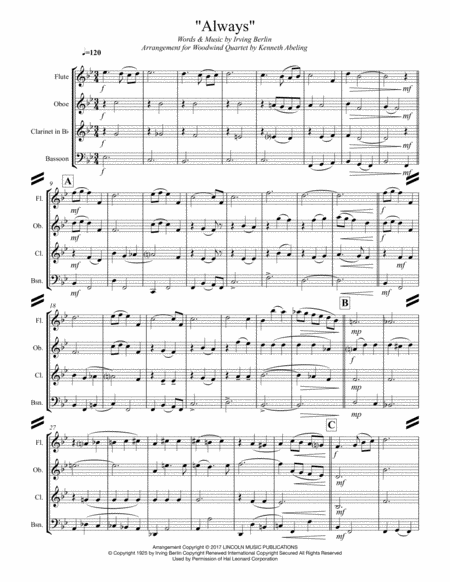 Always Irving Berlin For Woodwind Quartet Page 2