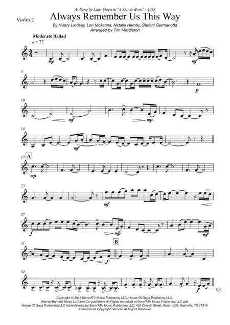 Always Remember Us This Way String Quartet Page 2