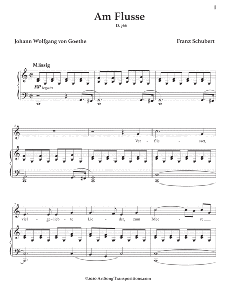 Am Flusse D 766 Transposed To C Major Page 2