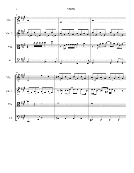 Amazed By Lonestar Arranged For String Quartet Page 2