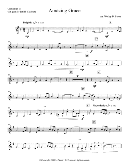 Amazing Grace Clarinet Quartet Page 2
