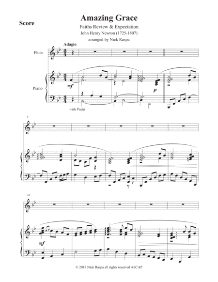 Amazing Grace Flute Piano Intermediate Page 2