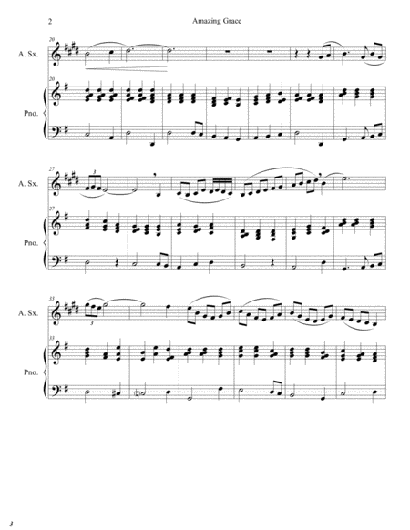 Amazing Grace For Alto Sax And Piano Page 2