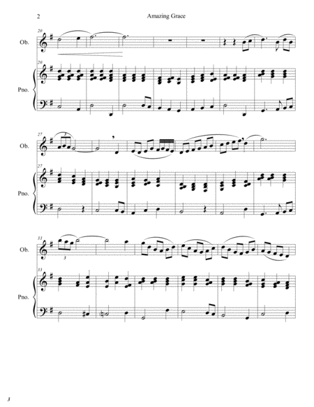 Amazing Grace For Oboe And Piano Page 2