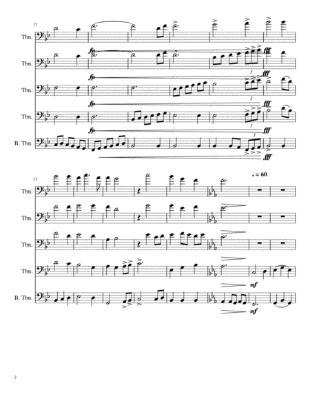 Amazing Grace For Trombone Quintet Page 2