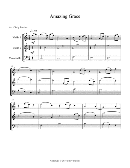 Amazing Grace For Two Violins And Cello Page 2