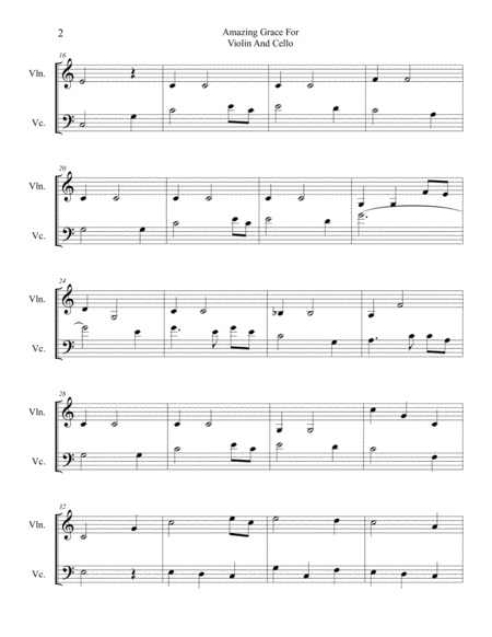 Amazing Grace For Violin And Cello Page 2