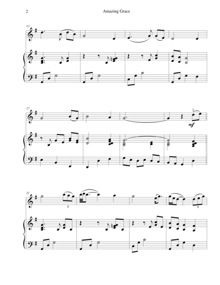 Amazing Grace For Violin And Piano Page 2
