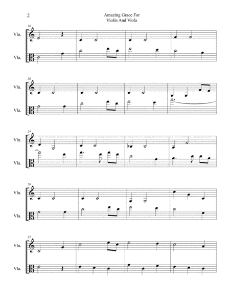 Amazing Grace For Violin And Viola Page 2