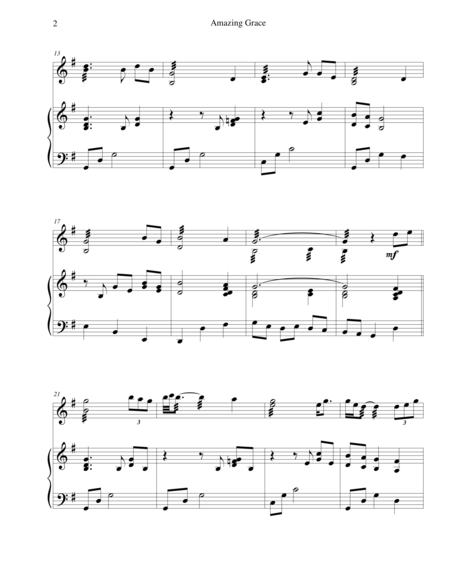 Amazing Grace For Xylophone Or Marimba With Piano Page 2