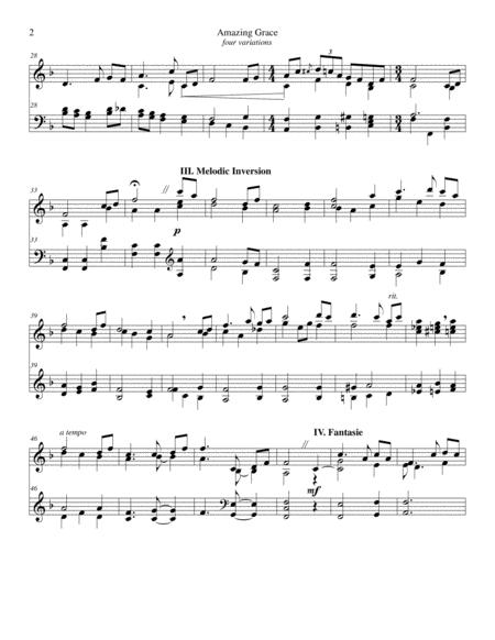 Amazing Grace Four Variations For Piano Page 2