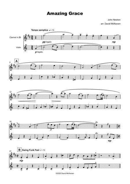 Amazing Grace Gospel Style For Clarinet And Violin Duet Page 2