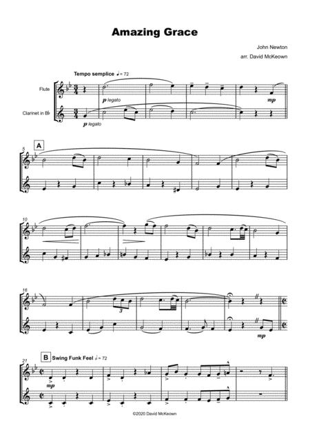 Amazing Grace Gospel Style For Flute And Clarinet Duet Page 2