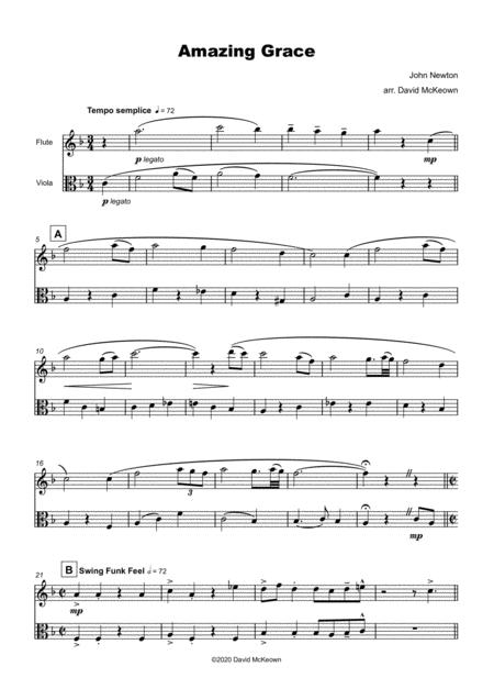 Amazing Grace Gospel Style For Flute And Viola Duet Page 2