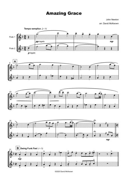 Amazing Grace Gospel Style For Flute Duet Page 2