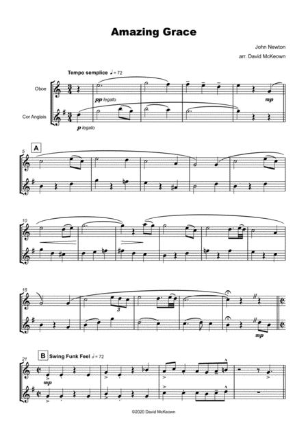 Amazing Grace Gospel Style For Oboe And Cor Anglais Or English Horn Duet Page 2