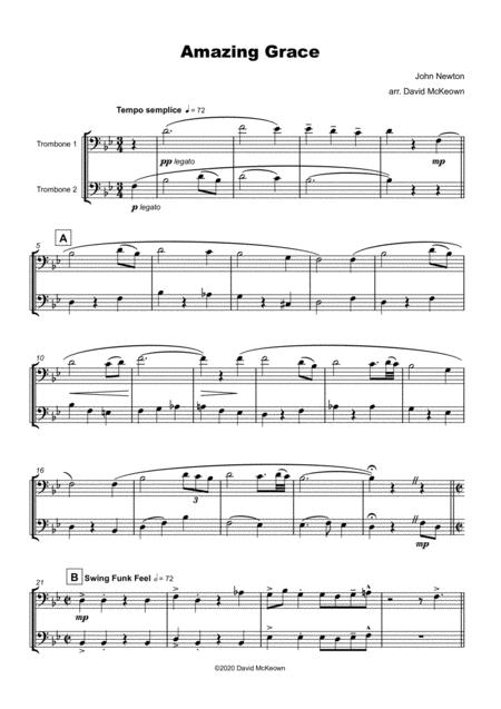 Amazing Grace Gospel Style For Trombone Duet Page 2