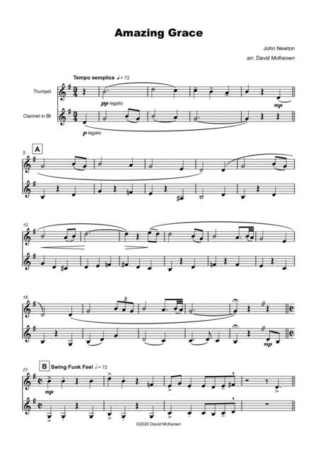 Amazing Grace Gospel Style For Trumpet And Clarinet Duet Page 2