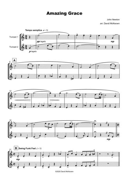 Amazing Grace Gospel Style For Trumpet Duet Page 2