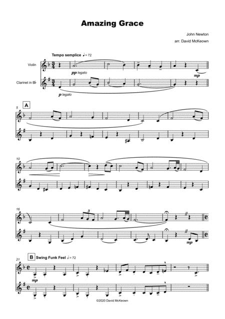 Amazing Grace Gospel Style For Violin And Clarinet Duet Page 2