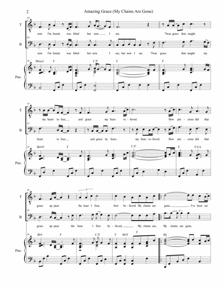 Amazing Grace My Chains Are Gone Duet For Tenor Bass Solo Page 2