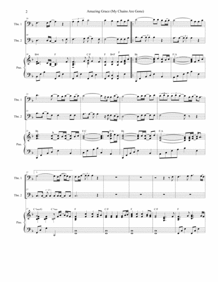 Amazing Grace My Chains Are Gone Trombone Duet Page 2