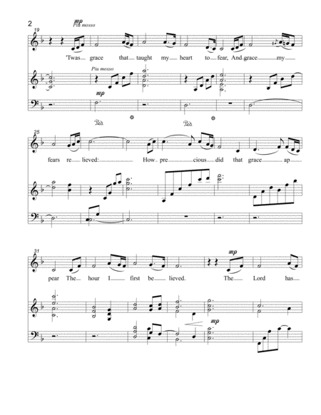 Amazing Grace Solo Medium Voice Page 2