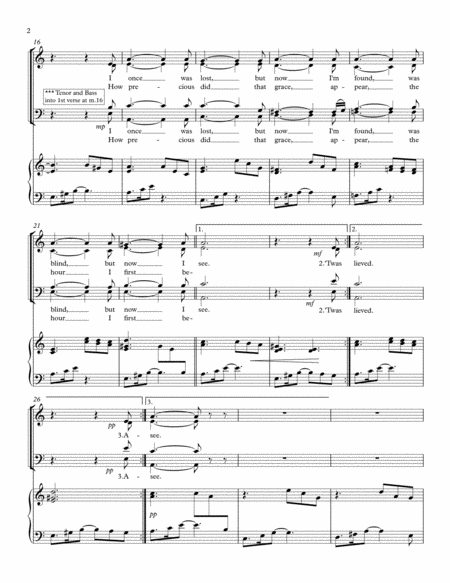 Amazing Grace The House Of The Rising Sun Satb Choir And Piano Page 2