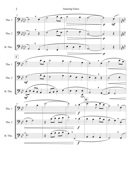 Amazing Grace Trombone Trio Page 2