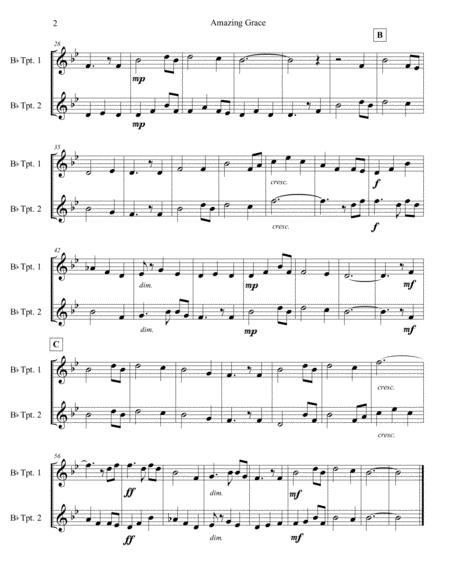 Amazing Grace Trumpet Duet Page 2