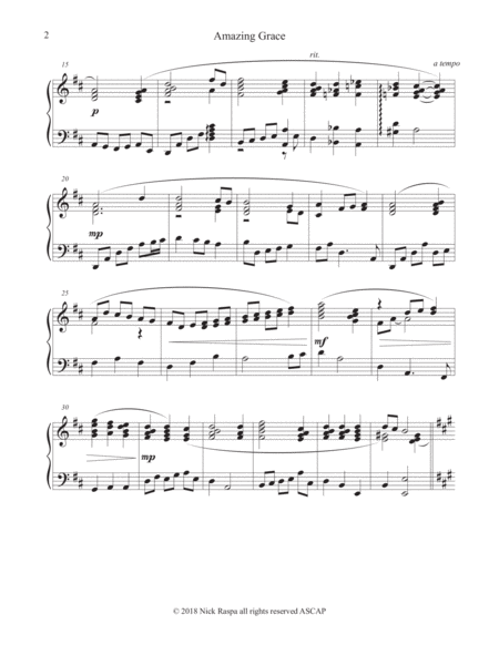 Amazing Grace Viola Piano Piano Part Page 2