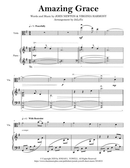 Amazing Grace Viola Solo With Piano Accompaniment Page 2